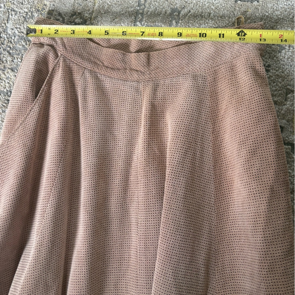 Vintage Made in Italy Perforated Suede Skirt Blush Pink - Picture 9 of 14